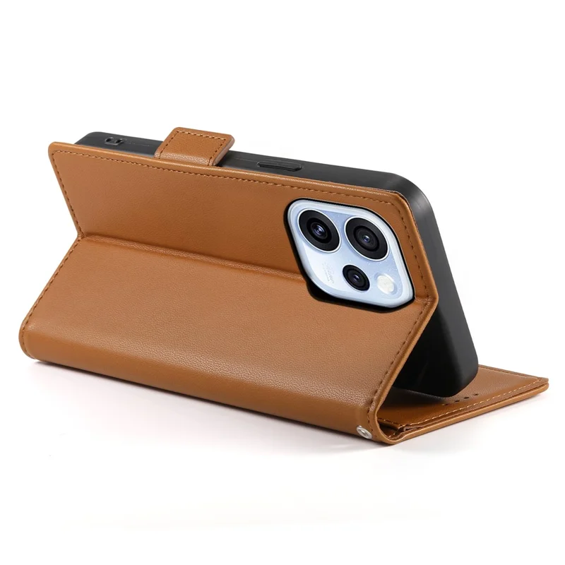 For Oppo Reno15 F 5G Stand Case PU Leather Wallet Phone Cover - Brown