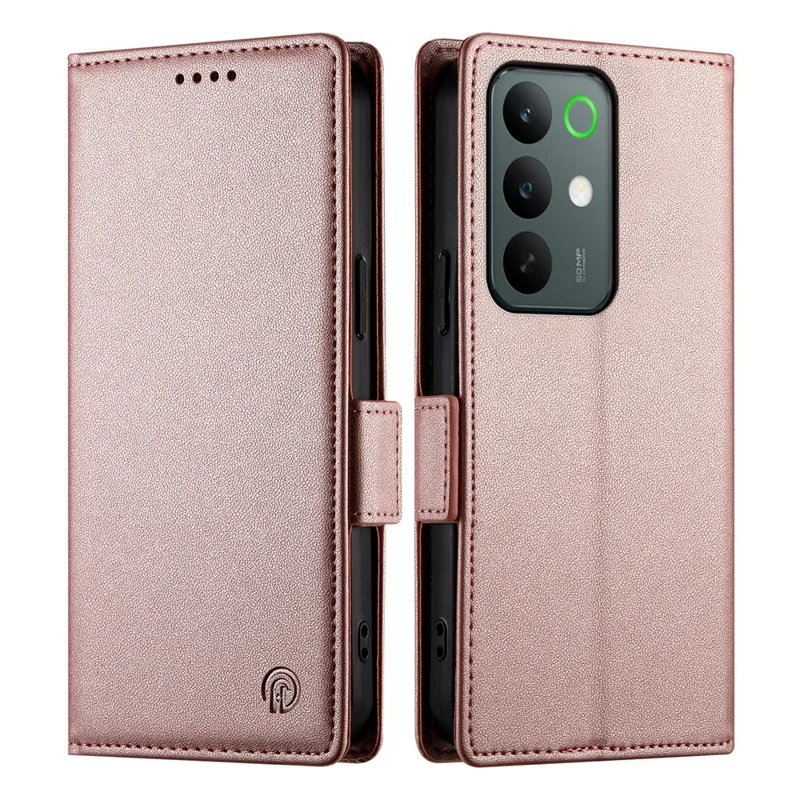 For Realme C85 Pro 4G Stand Case PU Leather Wallet Phone Cover - Rose Gold