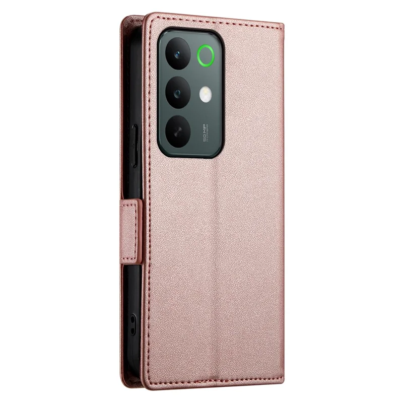 For Realme C85 Pro 4G Stand Case PU Leather Wallet Phone Cover - Rose Gold