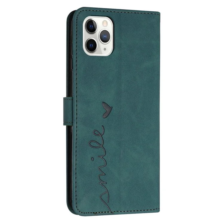 Standkoffer Für Iphone 14 Pro Max, Herzform Eingeprägter Brieftaschen Hauttouch Fühlen Sie Die Volle Abdeckung PU Leder Telefonabdeckung Mit Schultergurt - Grün