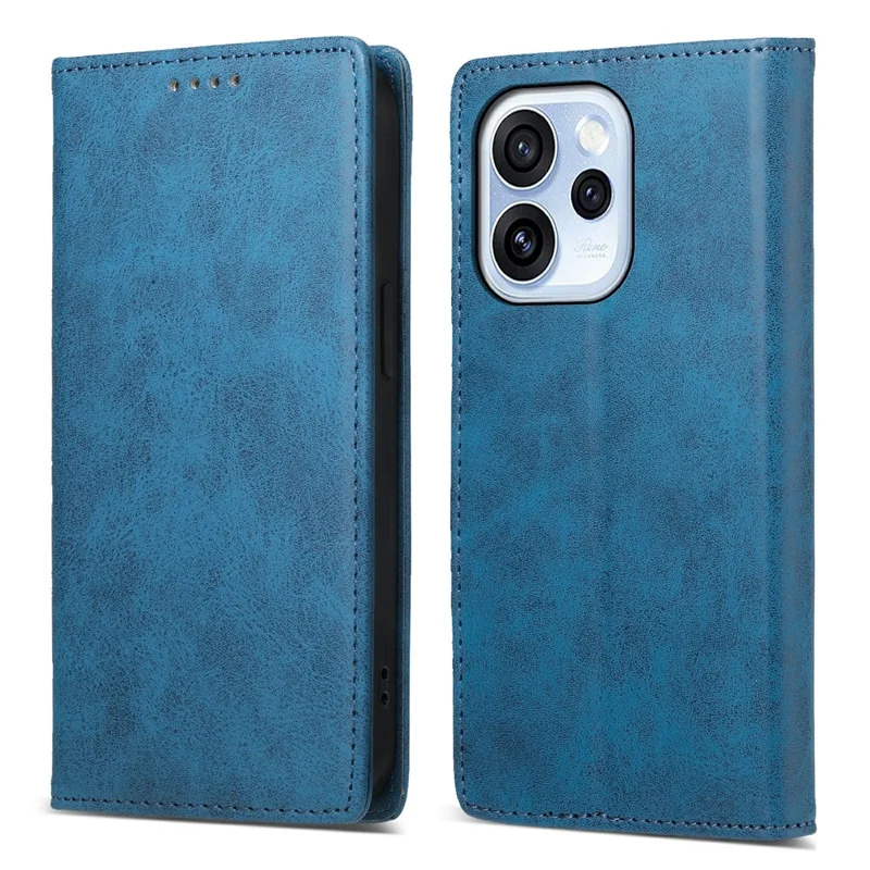 For Oppo Reno15 F 5G Wallet Case RFID Blocking PU Leather Phone Cover - Blue