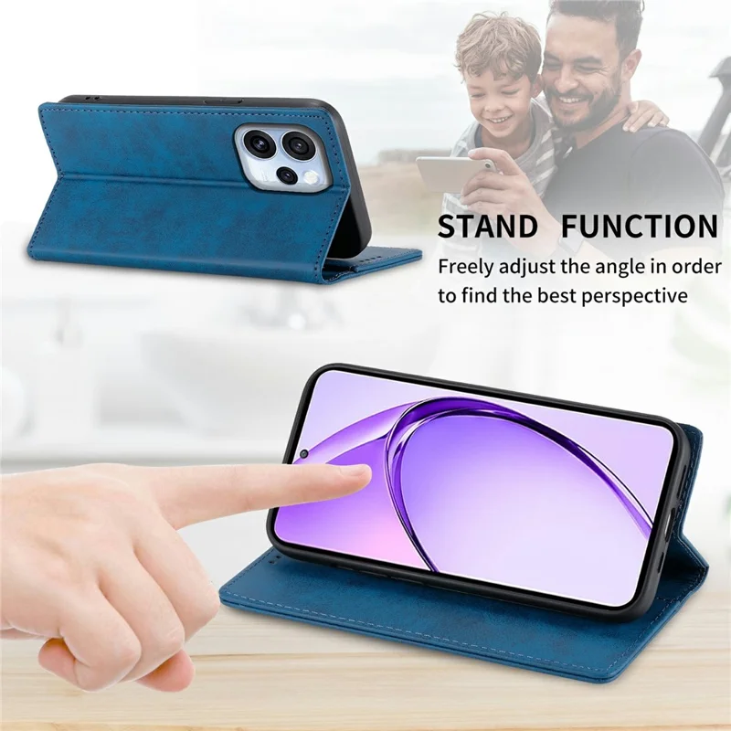 For Oppo Reno15 F 5G Wallet Case RFID Blocking PU Leather Phone Cover - Blue