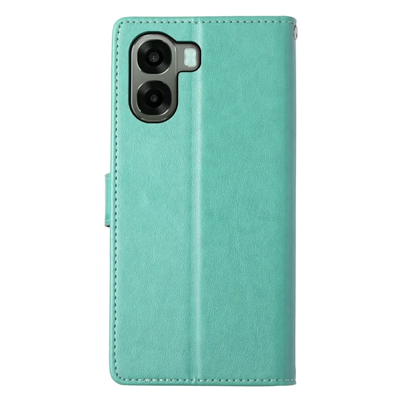 Wallet Case for Oppo A6x 5G  /  A6x 4G Butterfly Floral Imprint PU Leather Phone Cover with Wrist Strap - Green