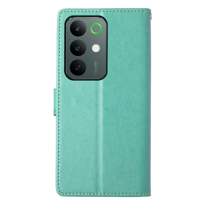 For Realme C85 5G Wallet Case Butterfly Floral Imprint PU Leather Phone Cover with Wrist Strap - Green