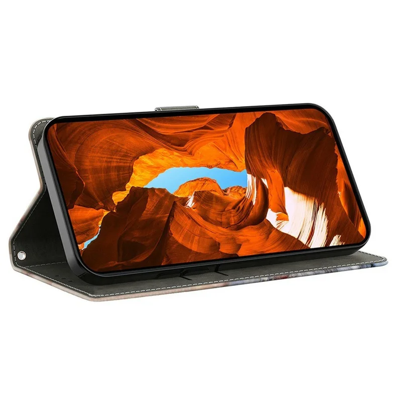 Plånboksfodral med vikbar ställfunktion för Xiaomi Redmi Note 15 5G (Global), mönstertryckt läderfodral - Färgglatt tegelmönster