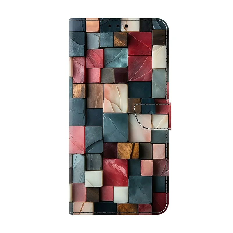 For Xiaomi Redmi Note 15 Pro 5G (Global) Wallet Case Foldable Stand Pattern Printing Leather Flip Phone Cover - Colorful Brick Pattern