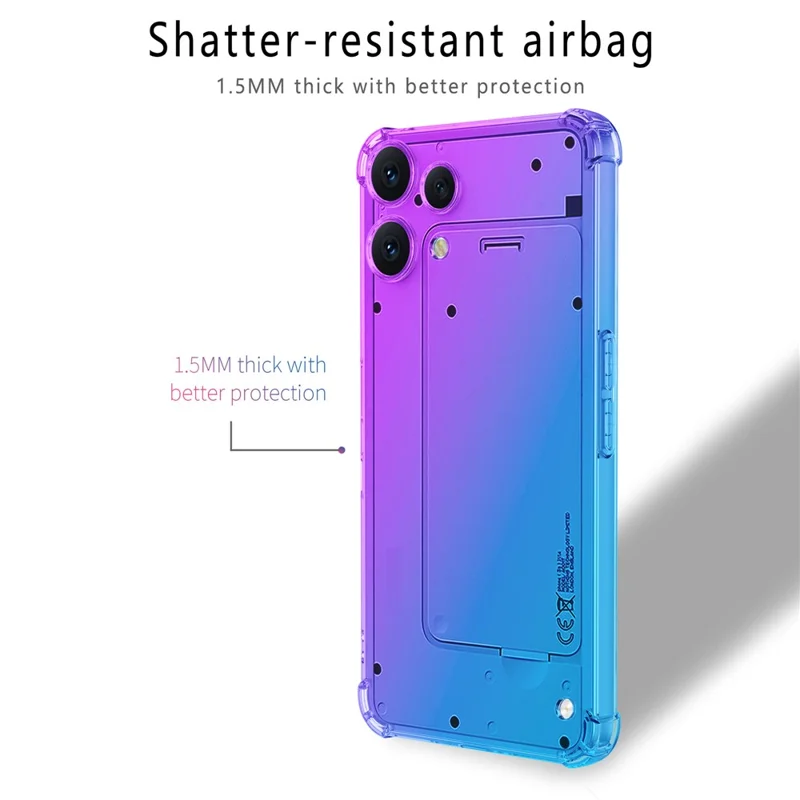For Nothing Phone (3a) Lite 5G Case Gradient Color TPU Anti-Drop Phone Cover - Purple  /  Blue