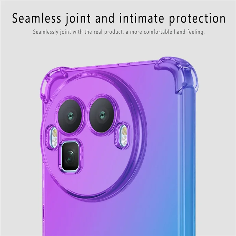 For Realme GT 8 Pro 5G Case Gradient Color TPU Anti-Drop Phone Cover - Purple  /  Blue