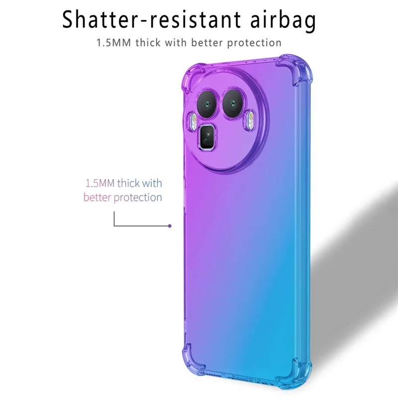 For Realme GT 8 Pro 5G Case Gradient Color TPU Anti-Drop Phone Cover - Purple  /  Blue