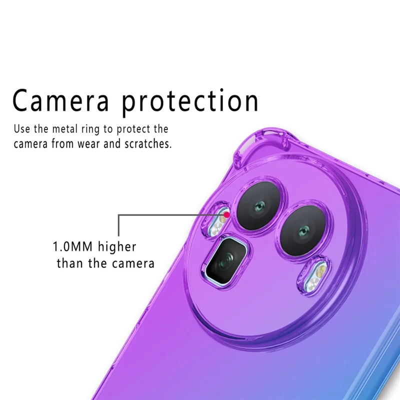 For Realme GT 8 Pro 5G Case Gradient Color TPU Anti-Drop Phone Cover - Purple  /  Blue