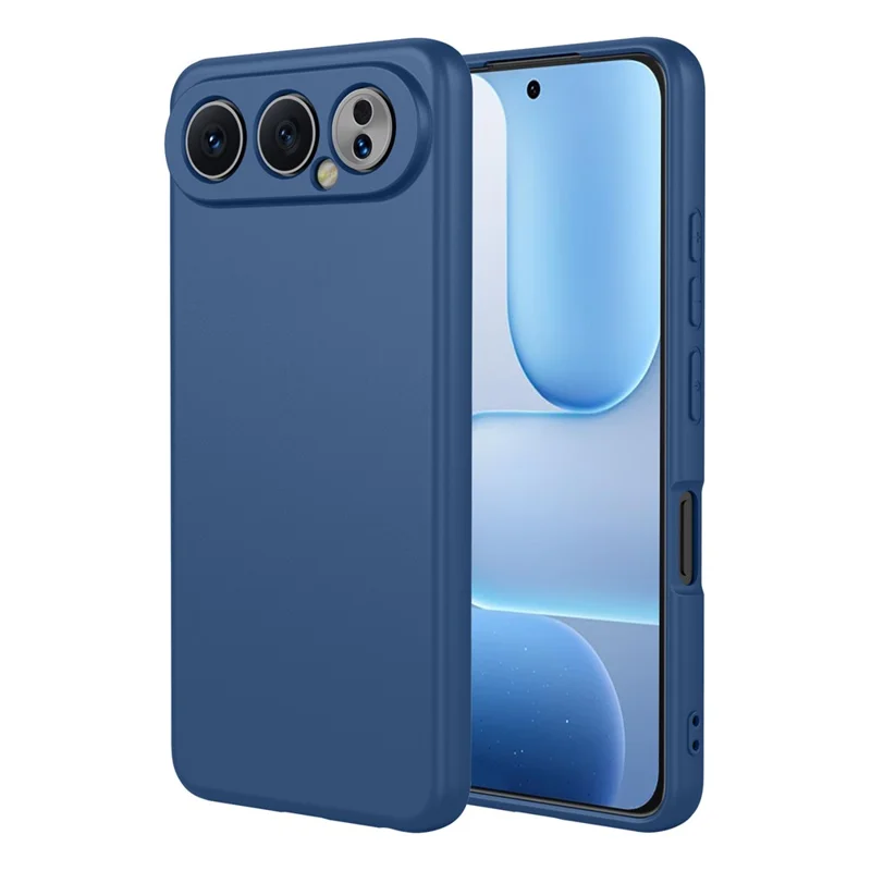 For Honor 500 5G Case Liquid Silicone Feel Soft TPU Protective Phone Cover - Blue