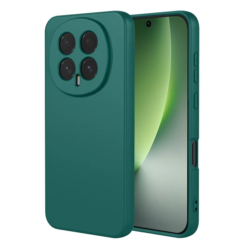 For Honor Magic8 5G Case Liquid Silicone Feel Soft TPU Protective Phone Cover - Blackish Green