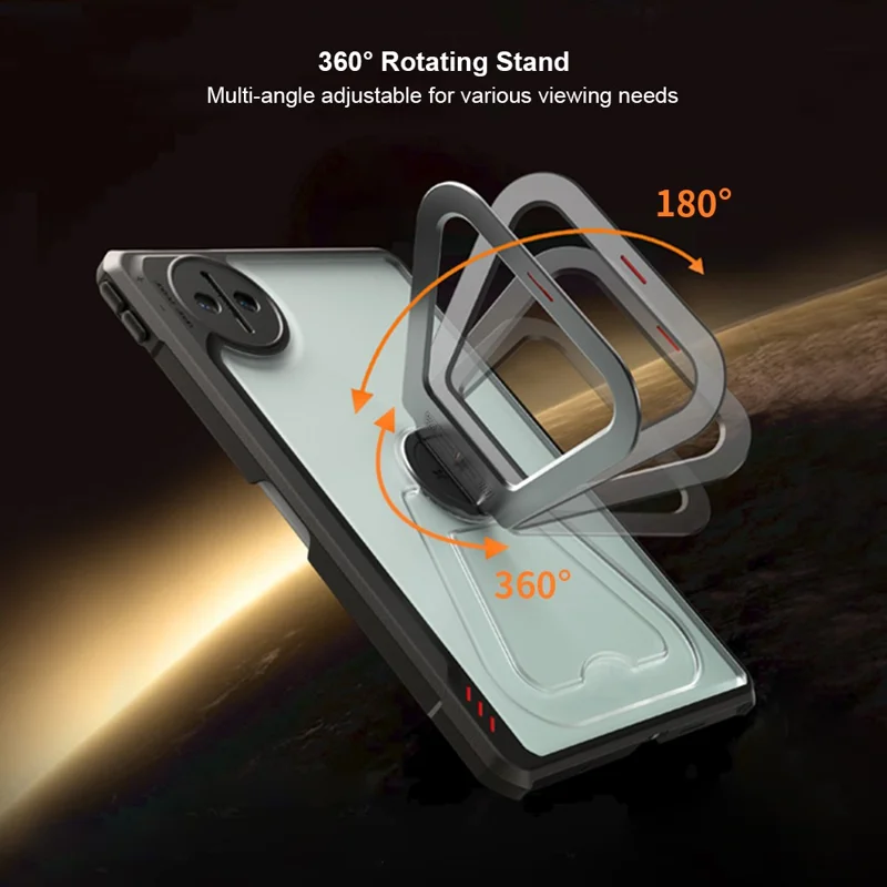 XUNDD For Huawei MatePad Mini Case Kickstand TPU + PC Shockproof Tablet Cover with Pen Slot (Stylus Not Included) - Black