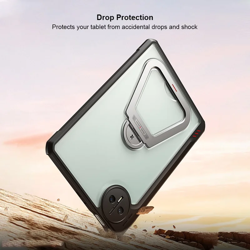 XUNDD For Huawei MatePad Mini Case Kickstand TPU + PC Shockproof Tablet Cover with Pen Slot (Stylus Not Included) - Black