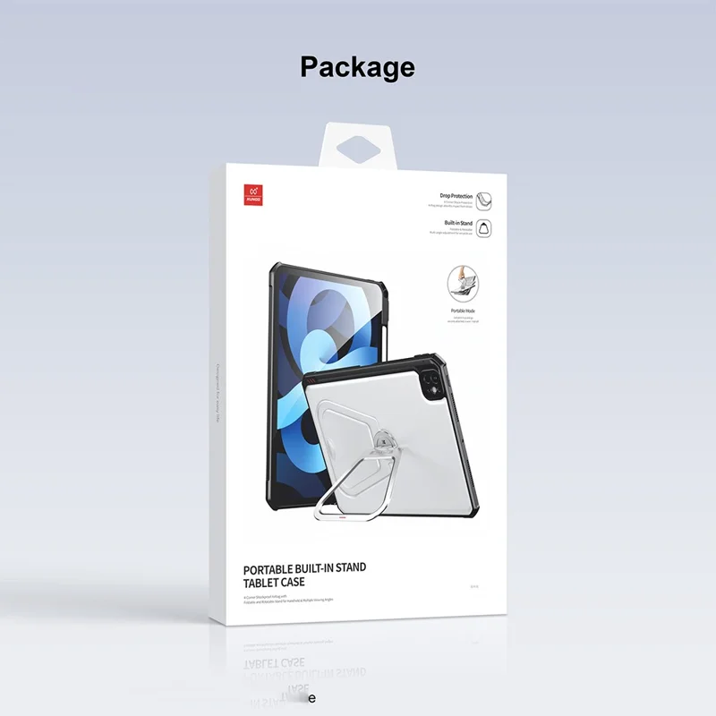 XUNDD For Huawei MatePad Mini Case Kickstand TPU + PC Shockproof Tablet Cover with Pen Slot (Stylus Not Included) - Black