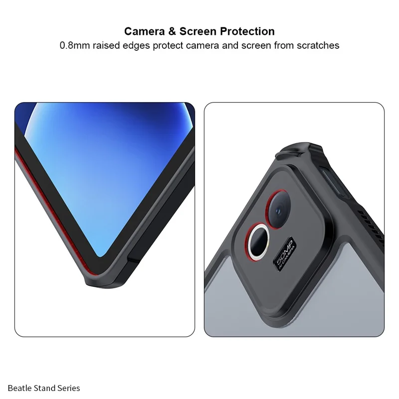 XUNDD Tablet Case For Samsung	Galaxy Tab A11  /  A9 Leather Kickstand TPU + PC Airbag Protection Tablet Cover - Black