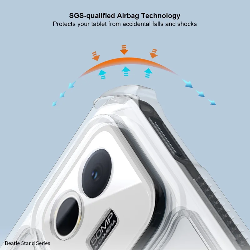 XUNDD Tablet Case For Xiaomi Pad 8  /  8 Pro Leather Kickstand TPU + PC Airbag Protection Tablet Cover - Black