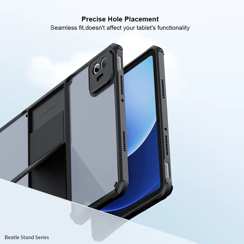 XUNDD Tablet Case For Xiaomi Pad 8  /  8 Pro Leather Kickstand TPU + PC Airbag Protection Tablet Cover - Black