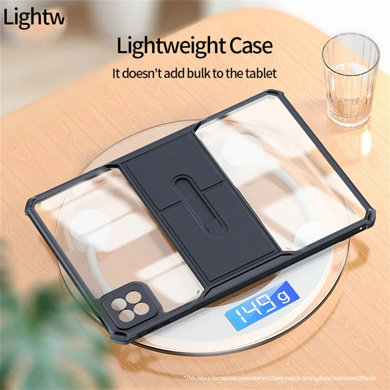 XUNDD Tablet Case For Xiaomi Poco Pad X1  /  Pad 7  /  7 Pro Leather Kickstand TPU + PC Airbag Protection Tablet Cover - Black