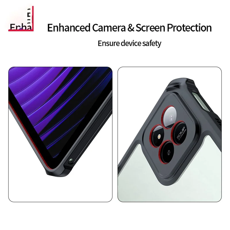 XUNDD Tablet Case For Xiaomi Poco Pad X1  /  Pad 7  /  7 Pro Leather Kickstand TPU + PC Airbag Protection Tablet Cover - Black