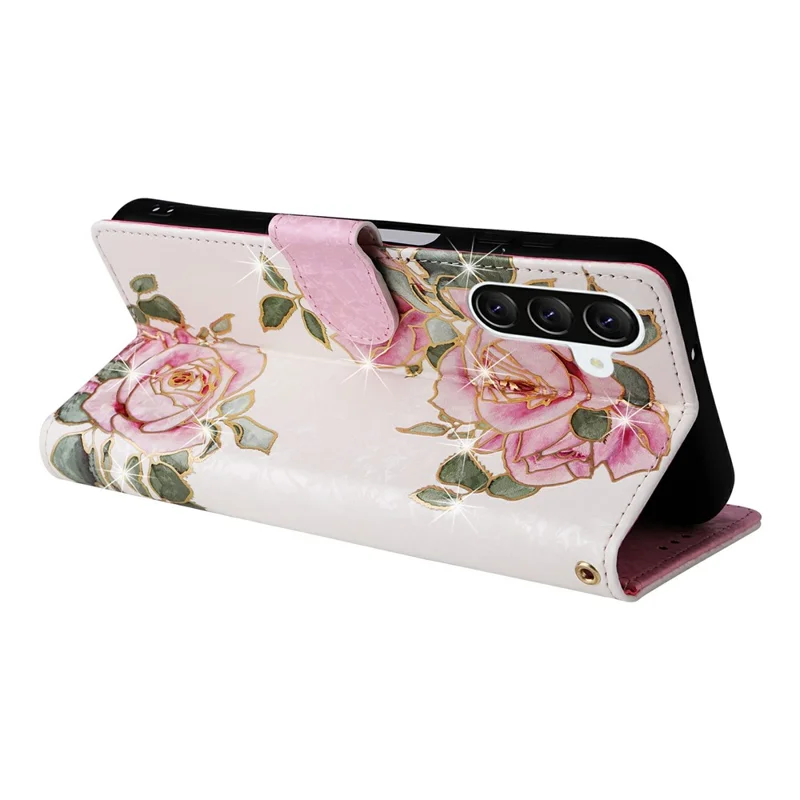 Coque pour Samsung Galaxy A57 5G, étui en cuir fleuri avec blocage RFID - Fleuri