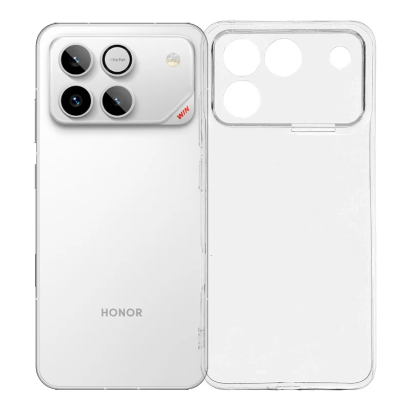 For Honor Win 5G Bagskydning Ultra Tynd Fleksibel TPU Clear Telefonbeskyttelsesdæksel - Transparent