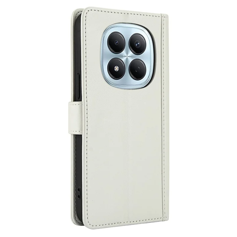 For Xiaomi Redmi Note 15 Pro 5G (Global) Case PU Leather Stand View Phone Wallet Cover with Hand Strap - White