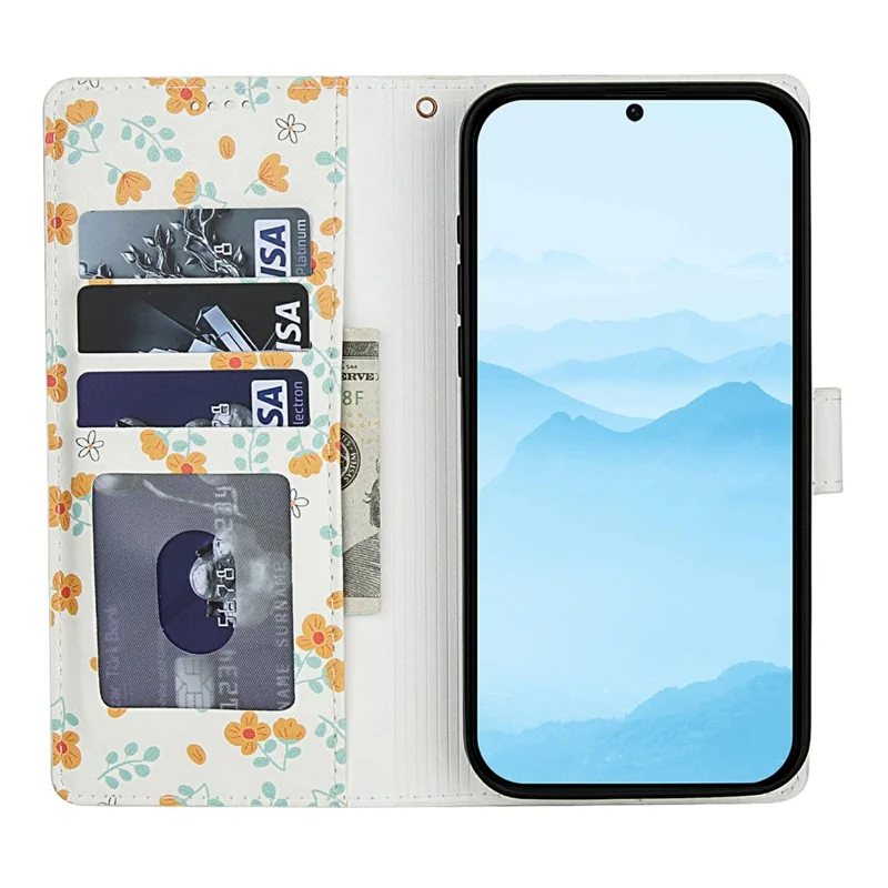 Étui portefeuille pour Xiaomi Redmi Note 15 Pro+ 5G (Global) - Couverture rabattable en cuir avec motif floral rhombique et dragonne - A3