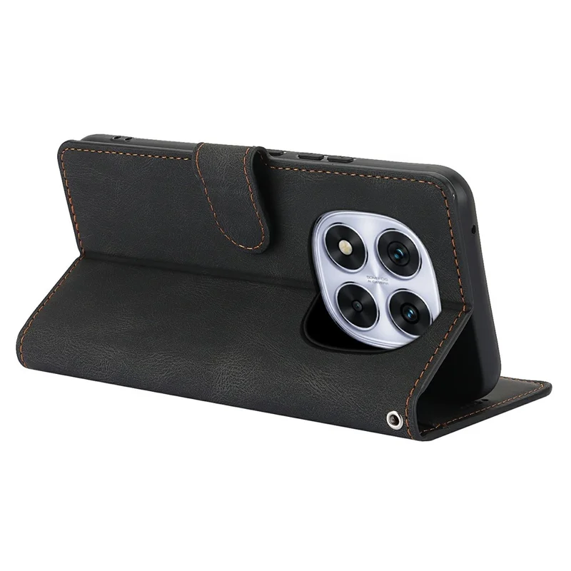 Til Xiaomi Redmi Note 15 5G (Global) / 15 4G (Global) Task PU-lædert Telefonbeskytning med Wallet Stå - Sort