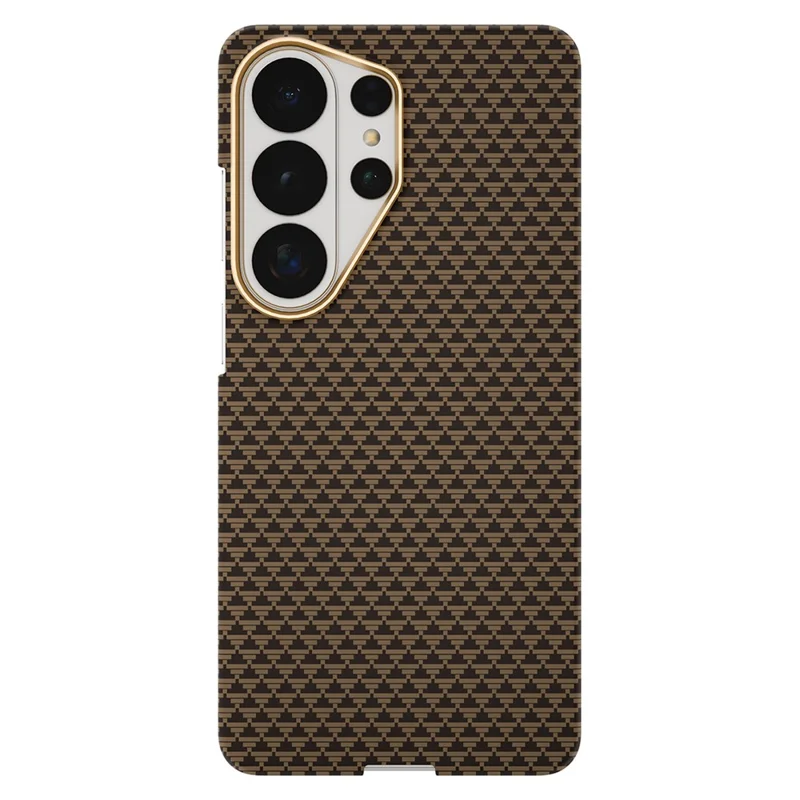 GKK BTGD pour Samsung Galaxy S26 Ultra étui magnétique avec texture tissée coque arrière en PC - Or