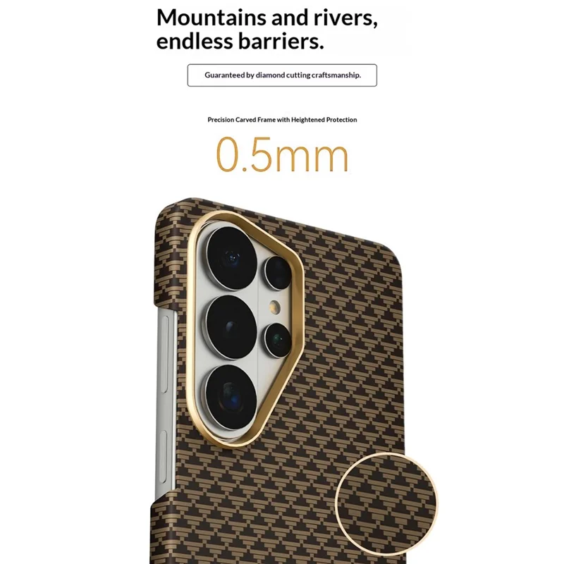 GKK BTGD pour Samsung Galaxy S26 Ultra étui magnétique avec texture tissée coque arrière en PC - Or