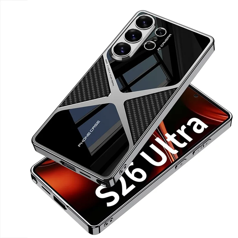 GKK For Samsung Galaxy S26 Ultra Case X Shape Design Protective Hybrid Phone Cover - Black