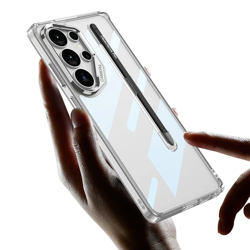 GKK For Samsung Galaxy S26 Ultra Case Crystal Clear TPU+PC Shockproof Phone Cover with Stylus - Transparent