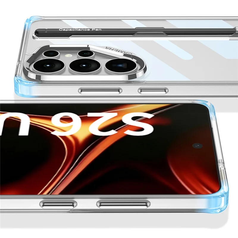 GKK For Samsung Galaxy S26 Ultra Case Crystal Clear TPU+PC Shockproof Phone Cover with Stylus - Transparent