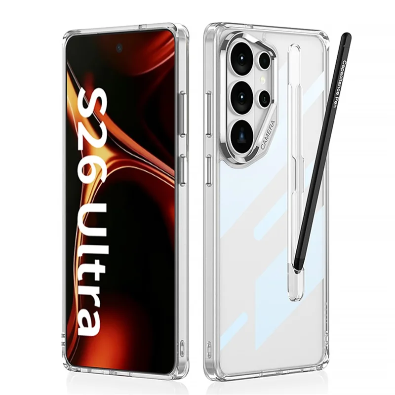 GKK For Samsung Galaxy S26 Ultra Case Crystal Clear TPU+PC Shockproof Phone Cover with Stylus - Transparent