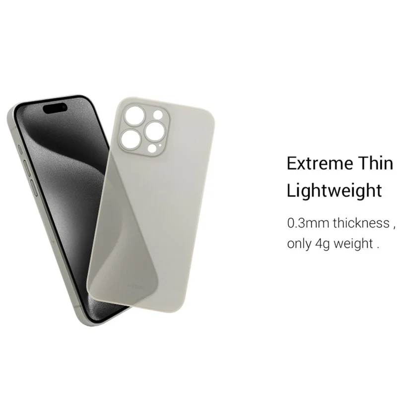 KZDOO Air Skin Series for iPhone 14 Pro Max Case Frosted Back Ultra Thin PP Phone Cover - Titanium Grey