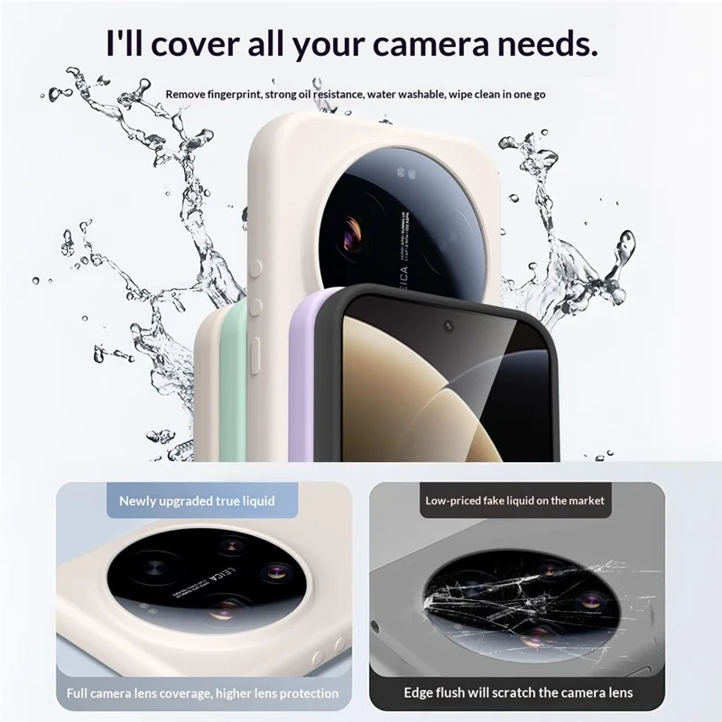 Voor Xiaomi 17 Ultra 5G hoesje - Vriendelijk vloeibaar siliconen + PC telefoonhoes - Wit
