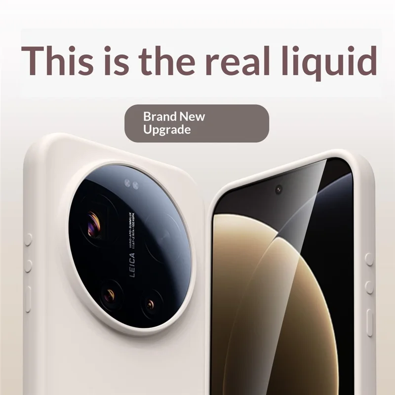 Voor Xiaomi 17 Ultra 5G hoesje - Vriendelijk vloeibaar siliconen + PC telefoonhoes - Wit