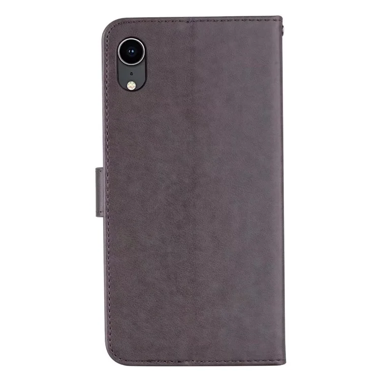 Для Samsung Galaxy A22e Case Case Case Защита от Импринтированной Совы Цветочный Рисунок Подставка Для Кожи Кожа - Серый