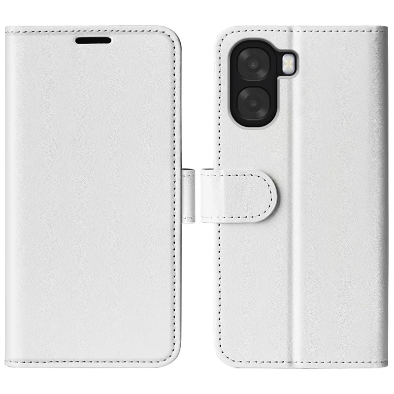 Phone Case For Oppo A6x 5G  /  A6x 4G Crazy Horse Texture Stand Leather Phone Cover - White