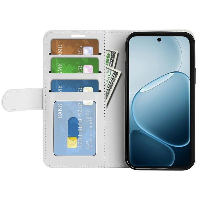 Phone Case For Oppo A6x 5G  /  A6x 4G Crazy Horse Texture Stand Leather Phone Cover - White