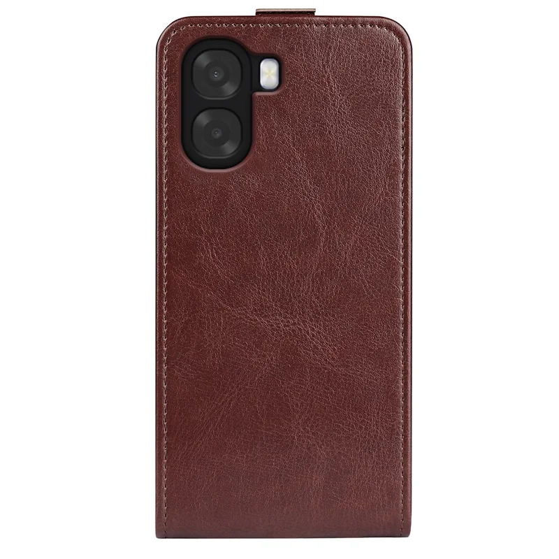 Phone Case For Oppo A6x 5G  /  A6x 4G with Card Slots Vertical Flip Leather Phone Cover - Brown