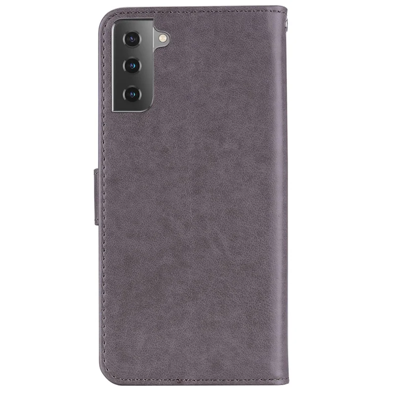 Coque de téléphone portable pour Samsung Galaxy S23+, antirayures, motif imprimé de hibou et fleur, étui portefeuille avec support en cuir - Gris