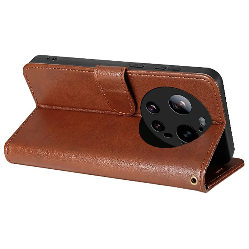 AZNS For Xiaomi 17 Ultra 5G Case Anti-Scratch PU Leather Stand Wallet Phone Cover - Brown
