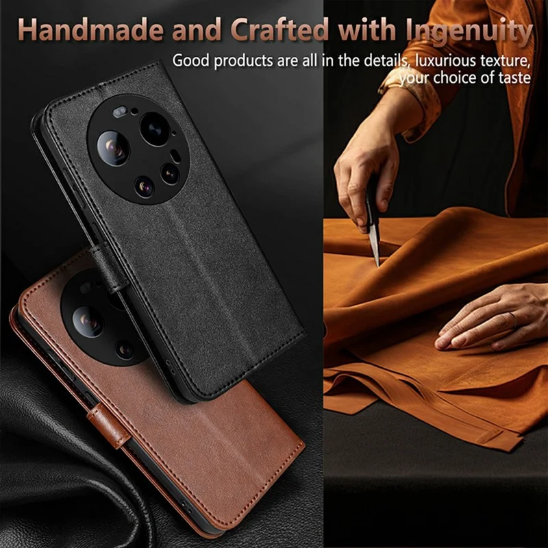 AZNS For Xiaomi 17 Ultra 5G Case Anti-Scratch PU Leather Stand Wallet Phone Cover - Brown