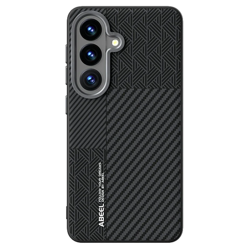 ABEEL For Samsung Galaxy S26 Magnetic Case PC + TPU + Aluminum Alloy + PU Leather Slim Phone Back Cover - Texture 3