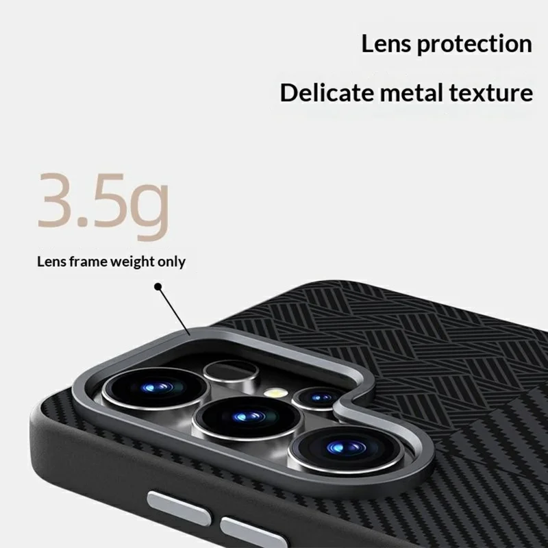 ABEEL For Samsung Galaxy S26 Magnetic Case PC + TPU + Aluminum Alloy + PU Leather Slim Phone Back Cover - Texture 3