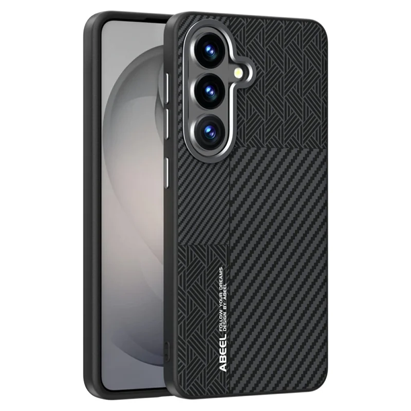ABEEL For Samsung Galaxy S26+ Magnetic Case PC + TPU + Aluminum Alloy + PU Leather Slim Phone Back Cover - Texture 3