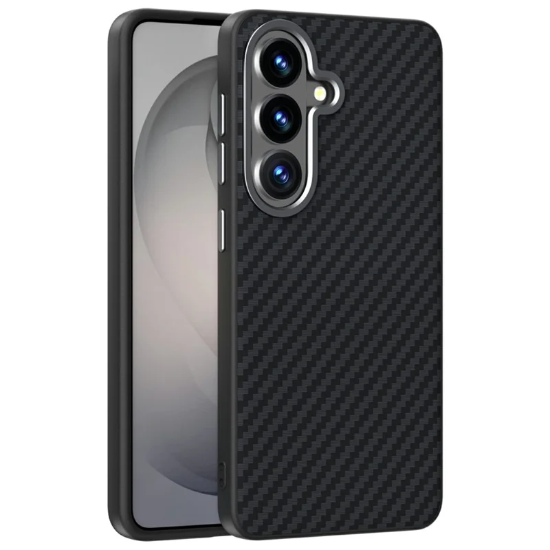 ABEEL Für Samsung Galaxy S26+ Magnetische Hülle mit Carbon-Faser-Optik Handy-Rückseite - Schwarz