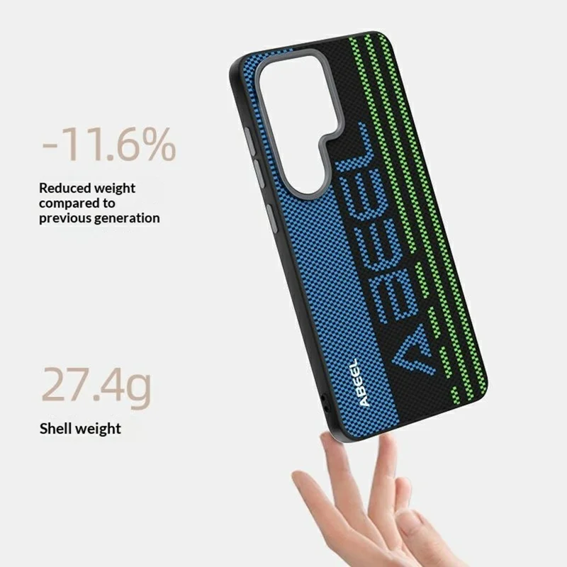 ABEEL For Samsung Galaxy S26+ Magnetic Case Micro-Embossing 6D Printed PC TPU Aluminum Alloy Leather Phone Cover - Outstanding No. 1